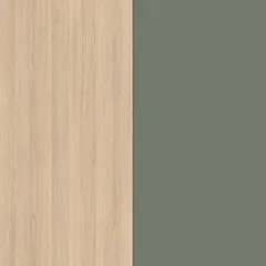PA18HA27 - Natural oak melamine/Dusty green edging